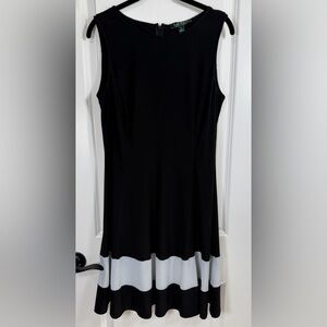 Lauren Ralph Lauren Sleeveless Fit & Flare Colorblock Stripe Dress Size 10